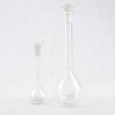 Baňka odměrná s NZ a skleněnou zátkou, tř. A, NZ 10/19, 25 ml, drobné opotřebení
