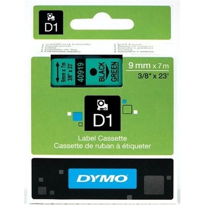 DYMO D1 9mmx7m черна/зелена лента за етикетиращи машини NDY0720740 (NDY0720740)
