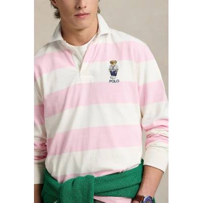 Ralph Lauren Памучна блуза с дълги ръкави Polo Ralph Lauren в розово с десен 710973144 (710973144)