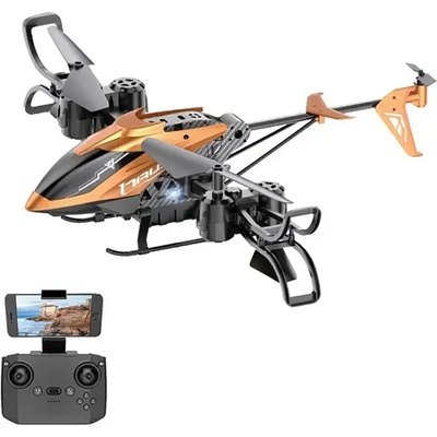 Crazon Детска играчка Сгъваем дрон с ULTRA HD 4K камера, светлинни ефекти и WiFi управление, оранжев цвят