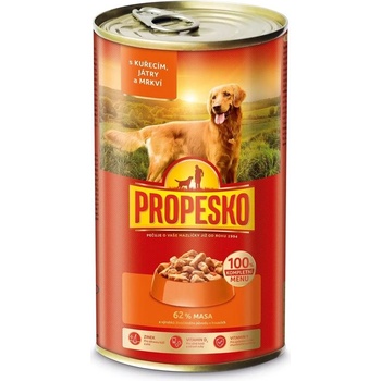 Propesko Dog Консерва пиле-черен дроб-морков в сос 1240 г