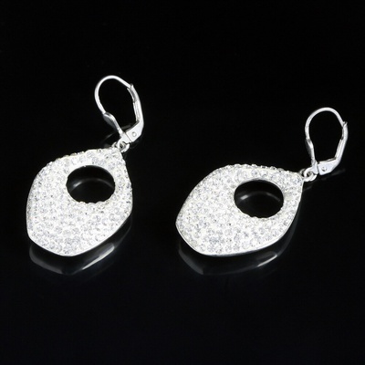 Šperk Holíč strieborné visacie náušnice s kamienkami N137