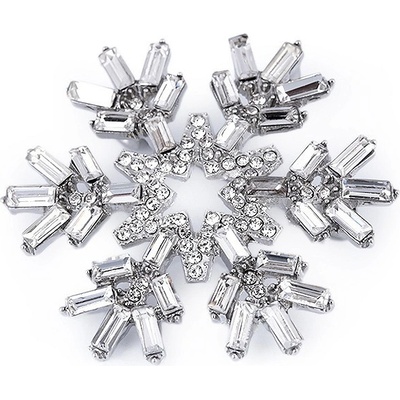 Prima-obchod brož s broušenými korálky vločka crystal 52888 – Zboží Dáma