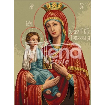 Milena Style Света Богородица Троеручица - гоблен със схема конци Ariadna 1: 1