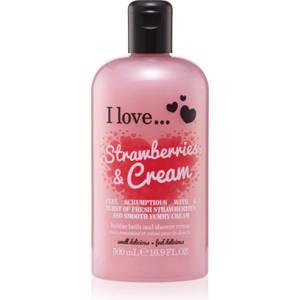 I Love Cosmetics Strawberry & Cream душ гел с балончета за жени 500 мл
