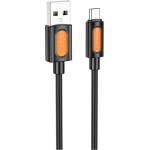 BOROFONE Кабел за данни / зареждане - Borofone (BX114 Silicone Series) - USB към Micro-USB, силикон, 2.4A, 1m - Черен