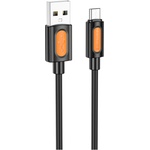 BOROFONE Кабел за данни / зареждане - Borofone (BX114 Silicone Series) - USB към Micro-USB, силикон, 2.4A, 1m - Черен