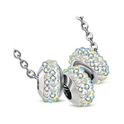 Šperky4U Ocelový řetízek se zavěšenými korálky OPD0161-AB