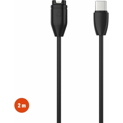 Fixed nabíjací USB-C kábel pre smartwatch Garmin Forerunner/Fenix/Venu/Vívoactive/Instinct, 2m, čierny FIXDW-796-C2