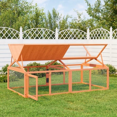 vidaXL výběh pro králíky hnědý 200 x 112,5 x 74 cm masivní borové dřevo 9799.172300