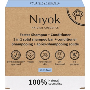 Niyok Твърд шампоан и балсам 2 в 1 Sensitive, 80 g - ozone