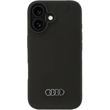 Audi Silicone Case iPhone 16 6.1" черен/черен твърд калъф AU-LSRIP16-Q3/D1-BK (6955250227964)
