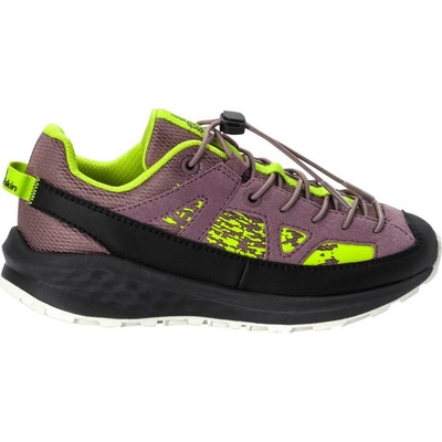 Jack Wolfskin detská treková obuv VILI SNEAKER LOW K fialová, zelená čierna