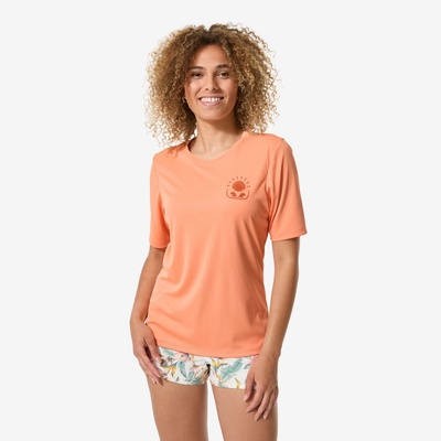 DECATHLON Dámske tričko Malou Shellrise na surf s UV ochranou oranžové