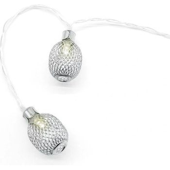 ACA Lighting LED vianočné girlanda Ananásy strieborné teplá biela 3xAA 160 cm IP20