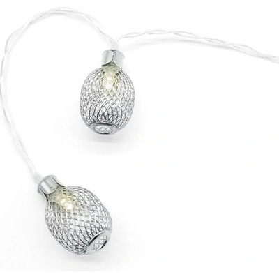 ACA Lighting LED vianočné girlanda Ananásy strieborné teplá biela 3xAA 160 cm IP20