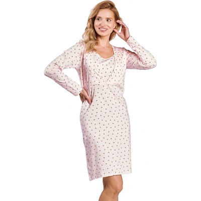 Taro mateřská noční košile 3216 dlouhý rukáv růžová
