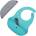 BBLÜV Pöket лигавник с лъжичка Grey/Aqua 2 бр