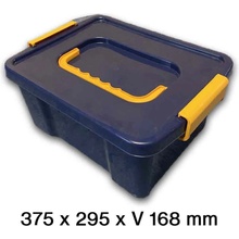 Plast team Úložný box UNO BOX 11 l s víkem, rukojetí a vložkou na drobnosti modrý