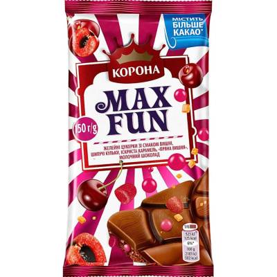 Korona Mléčná Maxfun „Pikantní višeň“ 150 g