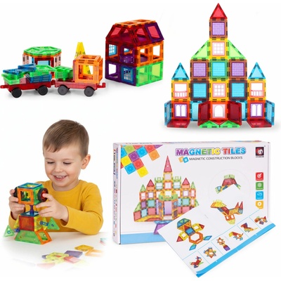MULTISTORE Magnetické stavebné bloky domček auto príves 106 ks