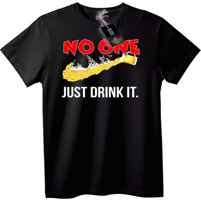 NOONEBRAND Тениска Просто си го изпий - 7XL, Black