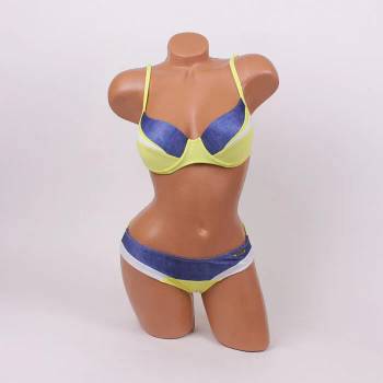 Image 1 of Дамски бански с бикина в жълто и синьо