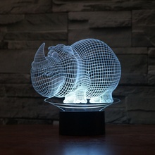 Beling Detská lampa, Nosorožec, 7 farebná QS397