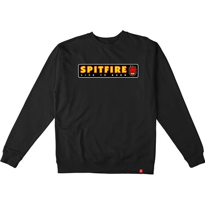 Spitfire LTB BLACK w/ MULTI COLOR Print mikiny přes hlavu černá