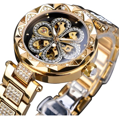 Forsining Дамски Часовник forsining la-14565 - Златен / Черен kp14565 (la-14565)