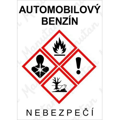 Manutan Automobilový benzín, samolepka 74 x 105 x 0,1 mm