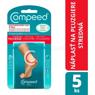 Compeed Gélová náplasť na pľuzgiere na nohách (stredná) 5 náplastí