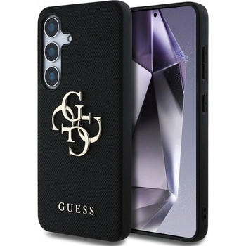 GUESS Калъф Guess - Grained Metal Logo, Galaxy S25 Plus, черен (3666339449131)