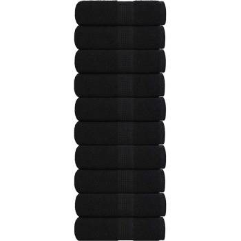 vidaXL Кърпи за гости FROGN 10 бр. Черни 30x50 см 360 г/м2 (136949)