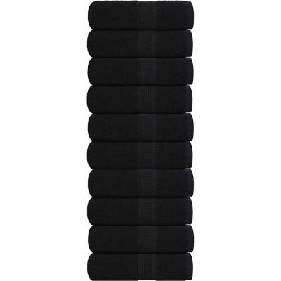 vidaXL Кърпи за гости FROGN 10 бр. Черни 30x50 см 360 г/м2 (136949)