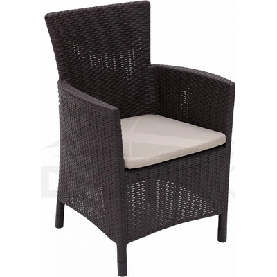 DEOKORK Zahradní křeslo z umělého ratanu HAVANA (hnědá)