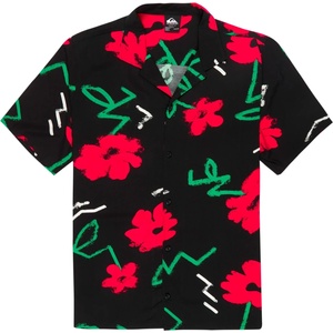 Quiksilver Мъжка риза с копчета Quiksilver Safe Paradise S/S Shirt - Black Street Floral 64 - размер M (033-3284-0213)