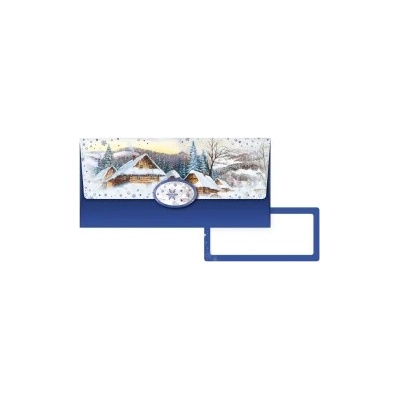 Obálka na peníze vánoční zasněžené sruby