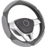 Carmart Калъф за волан от еко кожа 38см - Race - сив цвят