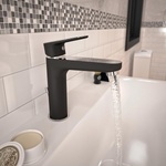 Ideal Standard Tyria смесител за умивалник с изпразнител, черен мат/хром (bc159hs)