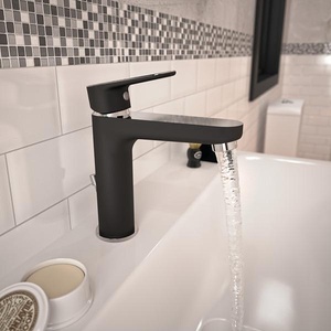 Ideal Standard Tyria смесител за умивалник с изпразнител, черен мат/хром (bc159hs)