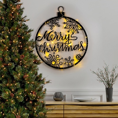 ASIR Nástěnná dekorace kovová XMAS černá