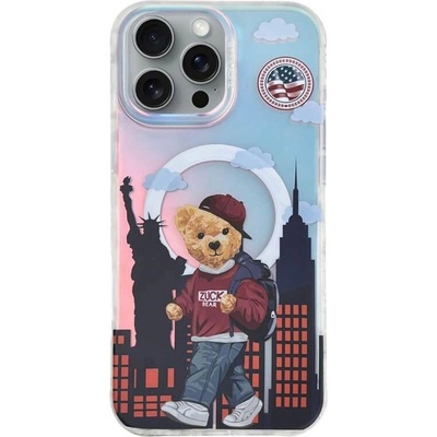 Zuck Bear Magsafe Калъф за iPhone 16, Zuck Bear Darnell Frodted Laser New York Case, Бял (6974057397007)