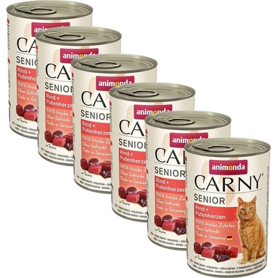 Animonda Carny Senior - Говежди и пуйчета сърца 6 x 400 г