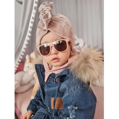 dětská čepice / turban Lokka Powder Pink Velvet