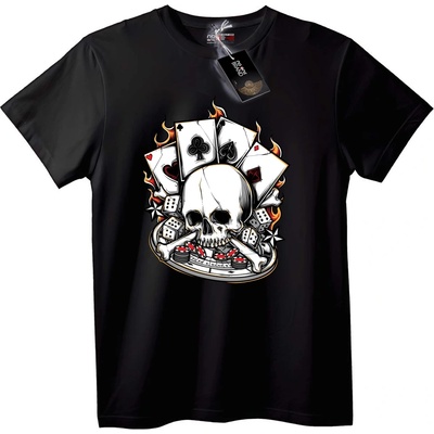 NOONEBRAND Тениска Череп покер - 6XL, White