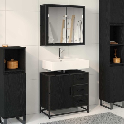vidaXL Комплект мебели за баня 2 бр. Черния дъб 65 x 33 x 60 см (3402322)