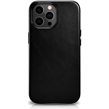 ICARER Leather Oil Wax MagSafe Case - кожен (естествена кожа) кейс с MagSafe за iPhone 13 Pro (черен)