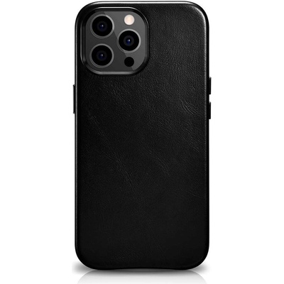 ICARER Leather Oil Wax MagSafe Case - кожен (естествена кожа) кейс с MagSafe за iPhone 13 Pro (черен)