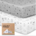 KeaBabies Чаршафи От Органичен Памук 2 Броя 60х120См Сив/Бял KeaBabies